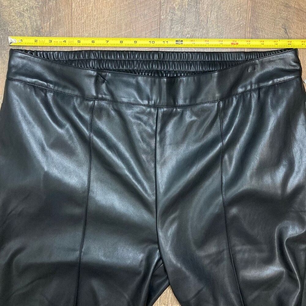 NWT Soft Surroundings Rivka Black Vegan Faux Leather Wide Leg Cropped Pants 2X - Picture 6 of 10